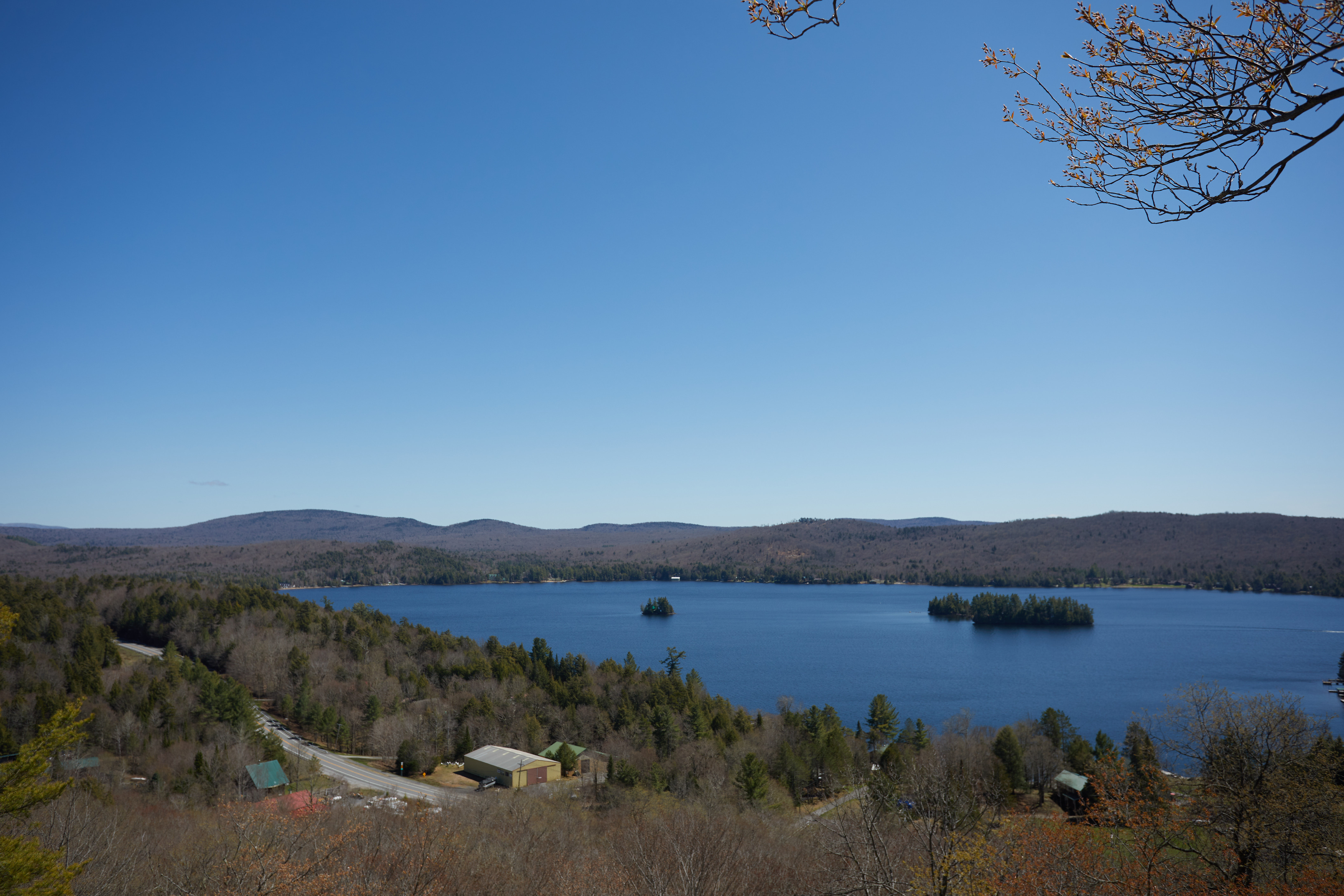 View from the top of Eagle Cliff in the Adirondacks, with Fourth Lake in distance.