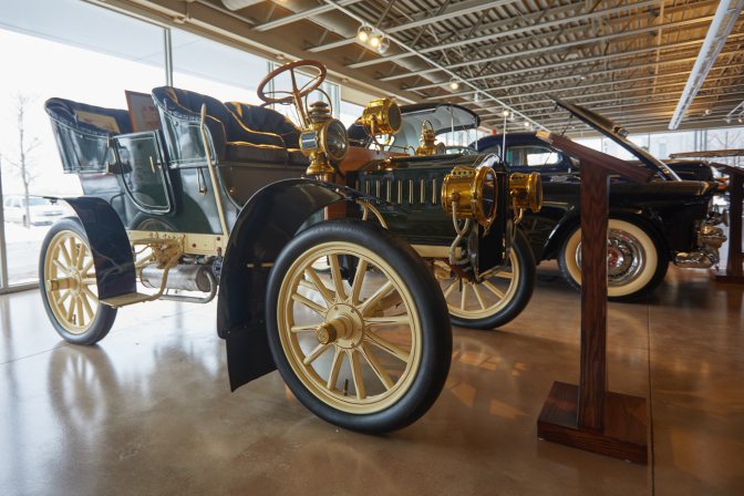 1905 Cadillac roadster, on display.