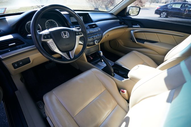 Interior of 2012 Honda Accord coupe.