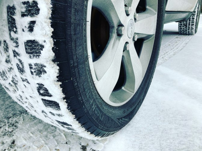 Nokian tires, on Jeep Grand Cherokee, in snow.