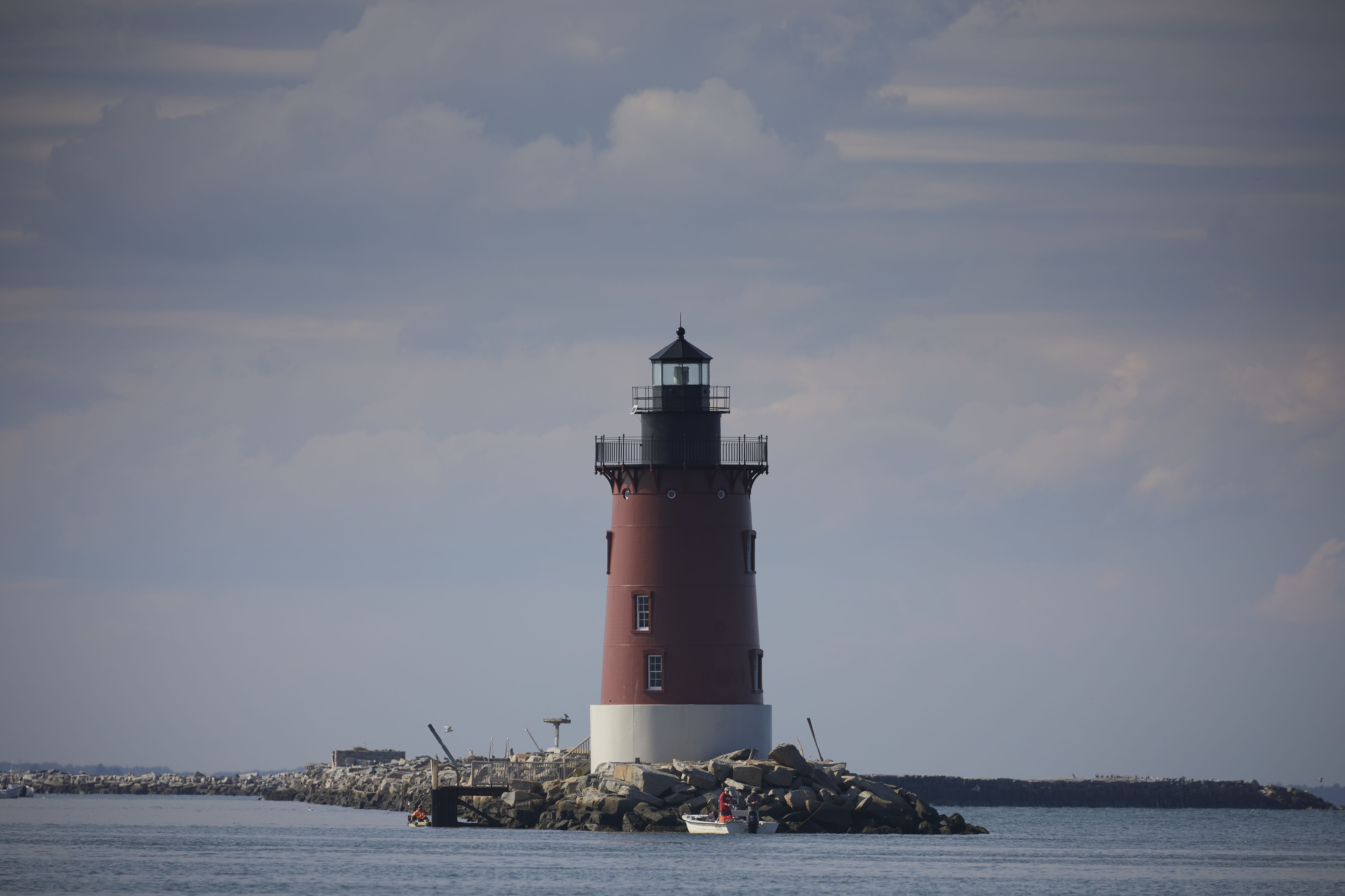 Lighthouse off coast of Delaware, in Delaware Bay.