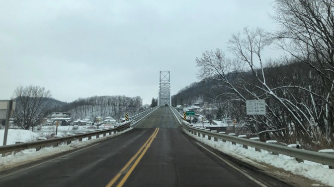 Bridge crossing over Mississippi River.