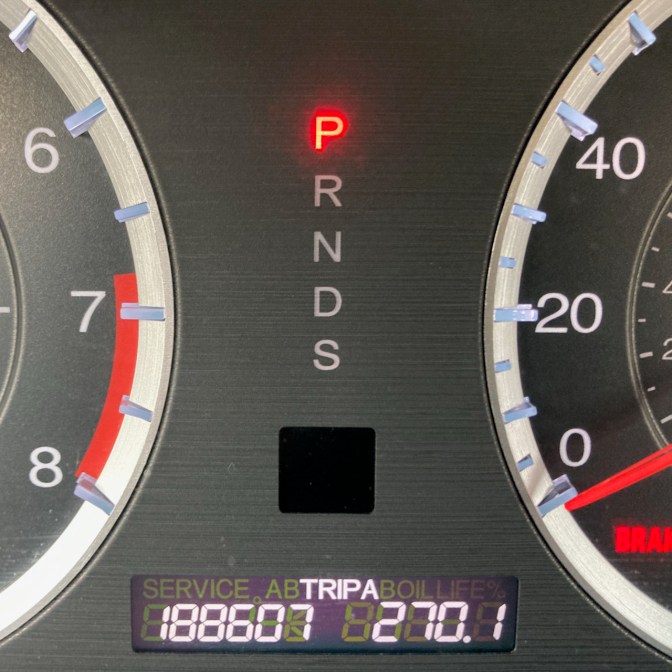 Car odometer reading 188607 TRIP A 270.1