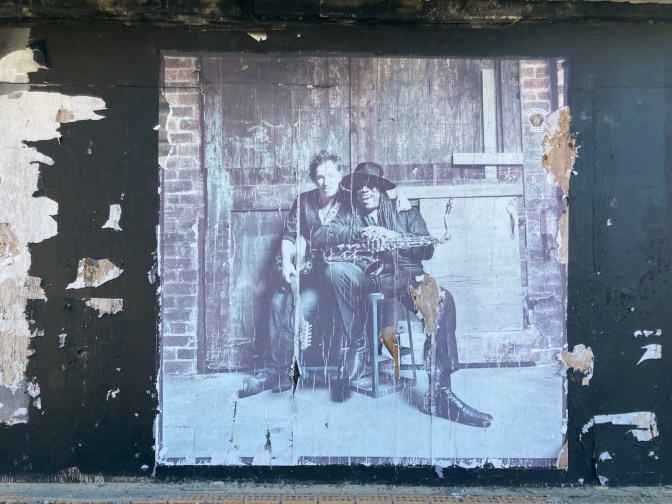 Photo art of Bruce Springsteen and Clarence Clemons.
