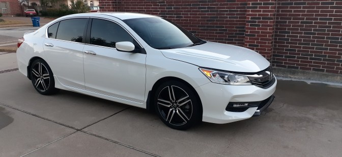 White 2017 Honda Accord sport sedan.