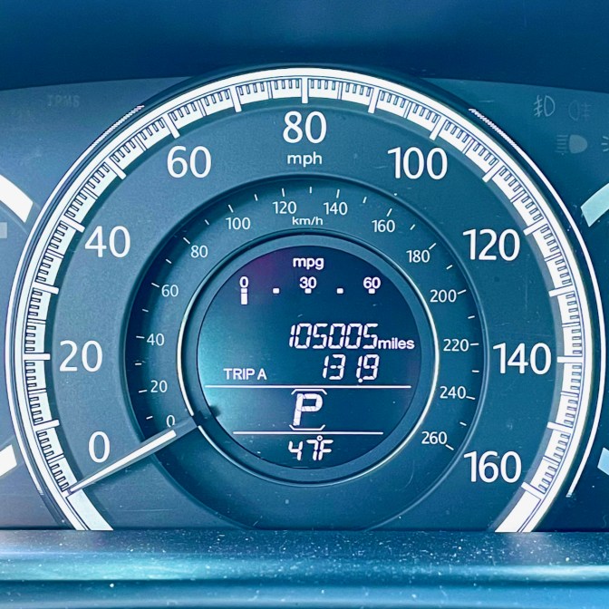 Car odometer reading 150005 TRIP A 131.9