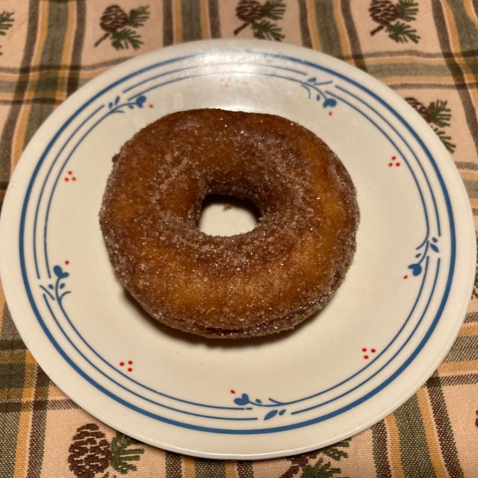 Donut on plate.