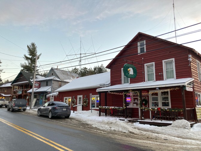Exterior of Screamen Eagle Pizzeria in Inlet, NY.