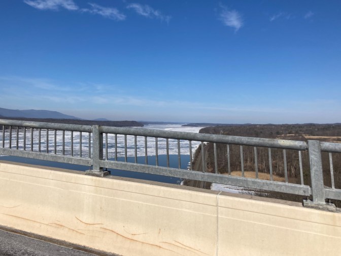 View of Hudson River from top of Bridge.