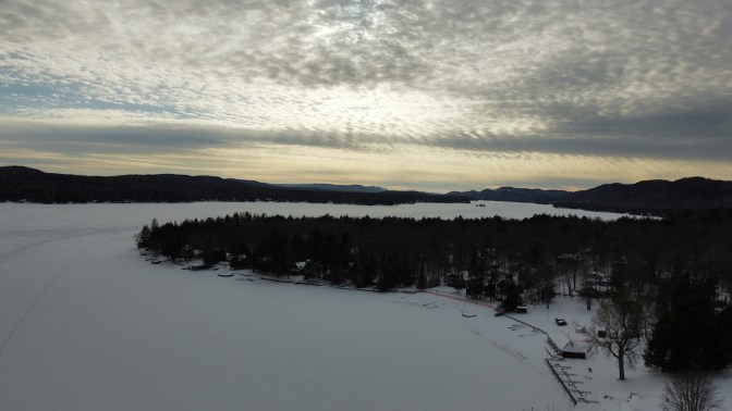 View of Fourth Lake, looking west.