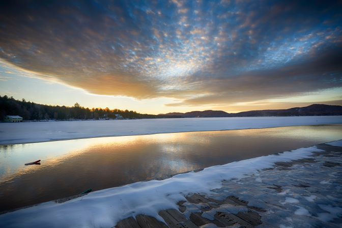 Sunset over Fourth Lake.