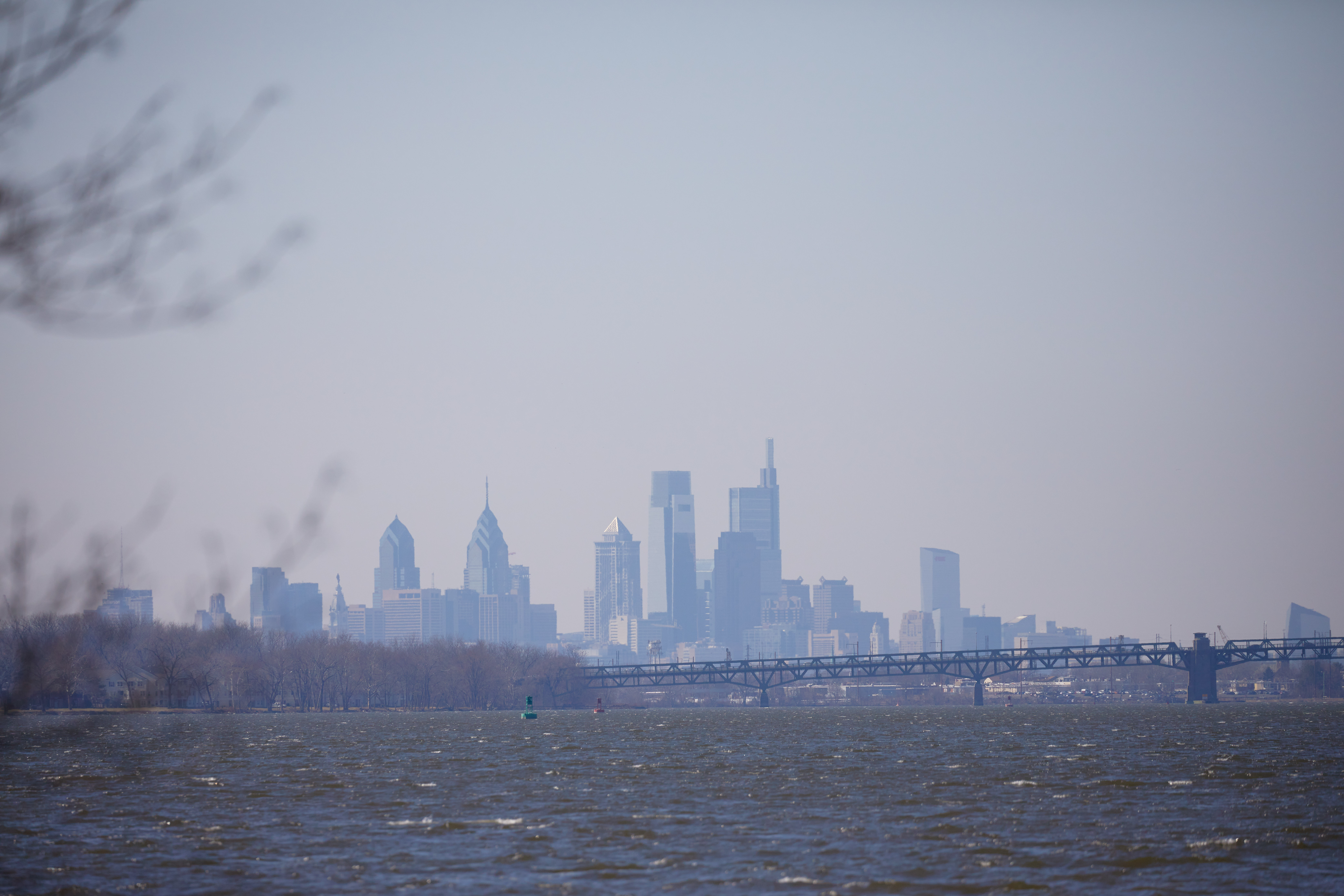 Philadelphia skyline at mid-day.