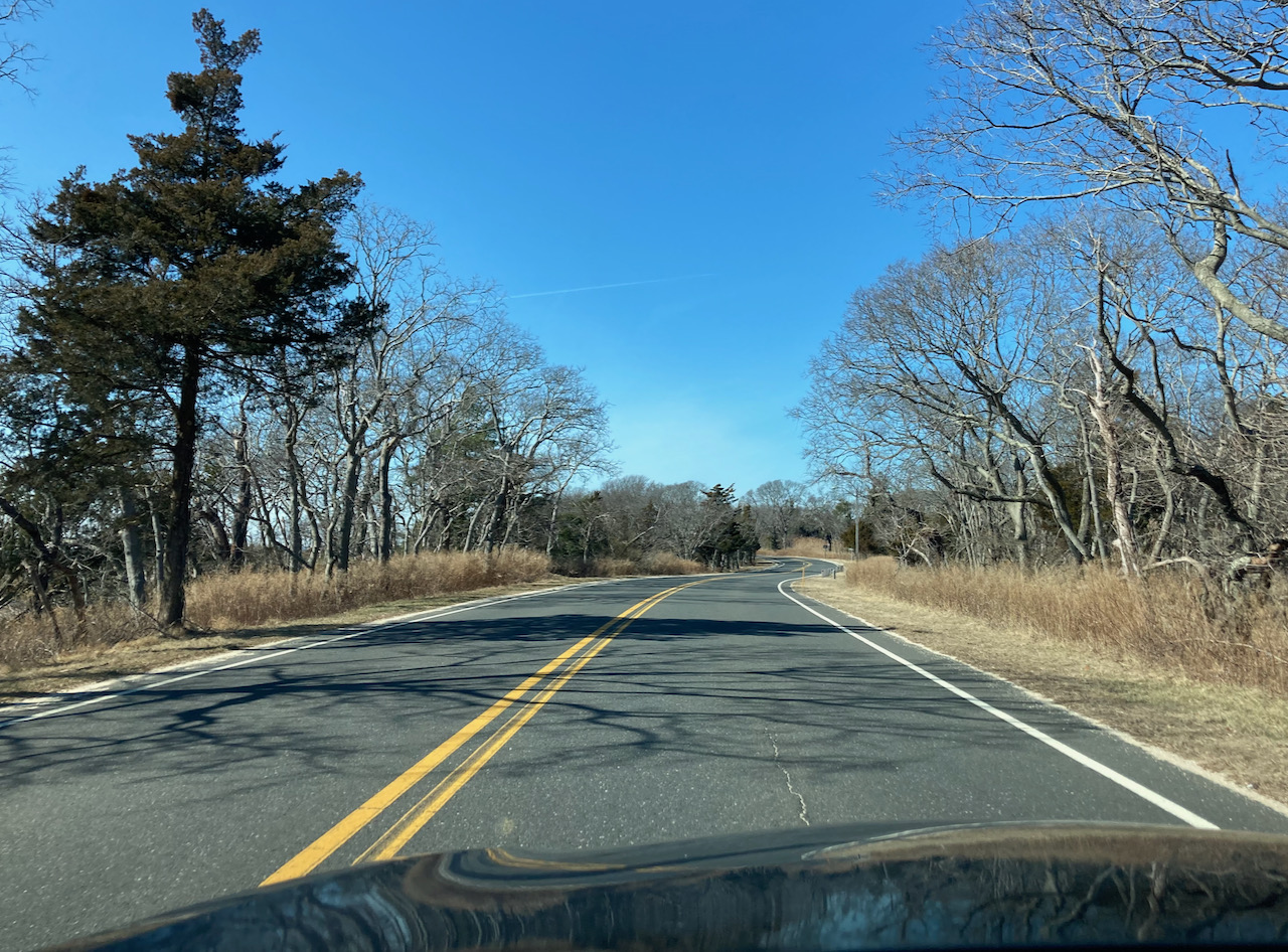 Empty road on Sandy Hook.
