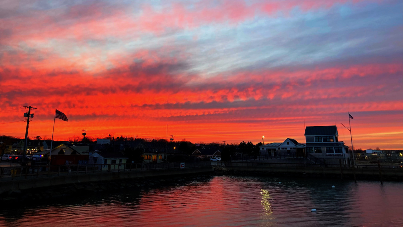 Sunset over Plymouth.