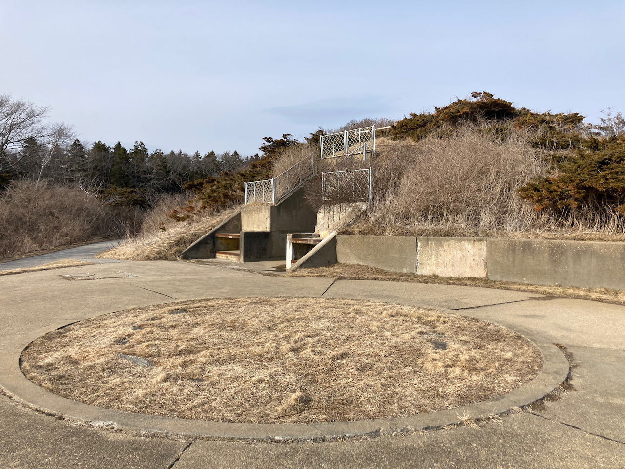 Remains of gun battery emplacement in Two Light Park.
