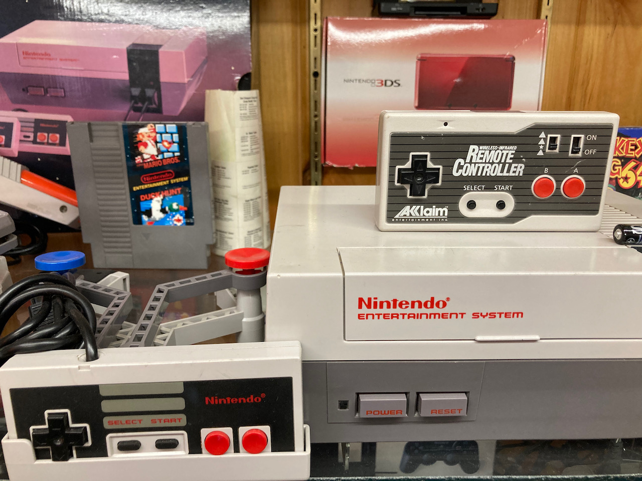 Nintendo Entertainment System and associated peripherals.