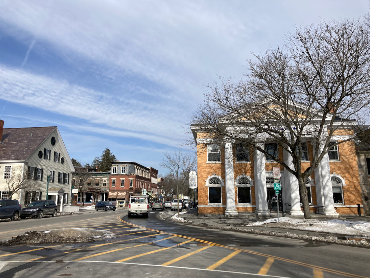 View of downtown Woodstock, Vermont.