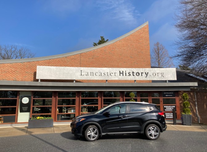 2021 Honda HR-V parked in front of Lancaster Campus of History museum.