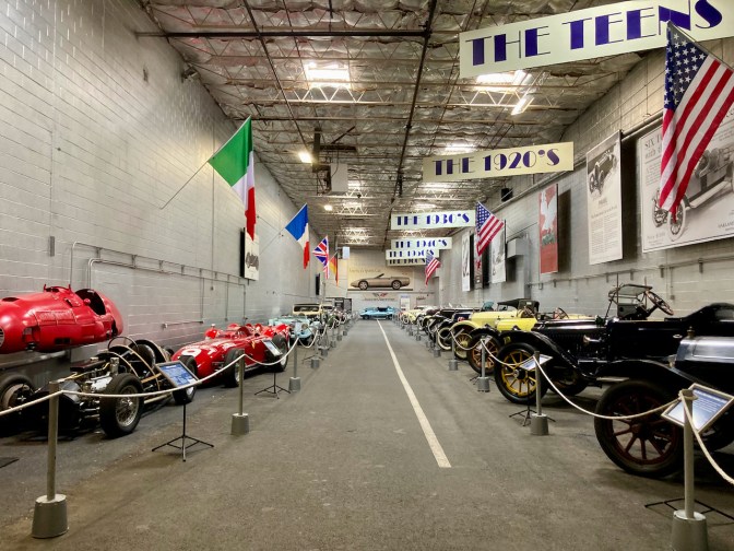 Collection hall of vehicles from the 1910s - 1960s.