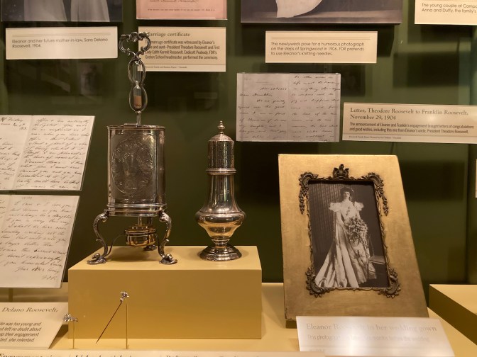 Memorabilia from the wedding of Franklin and Eleanor Roosevelt.