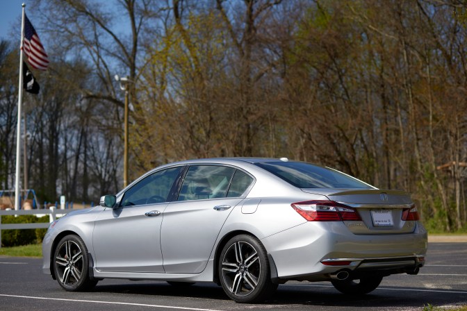 Rear quarter view of 2017 Honda Accord V6 Touring model.