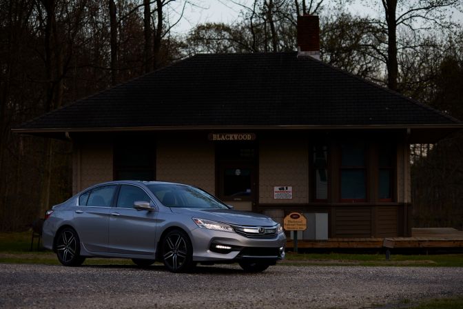 2017 Honda Accord V6 Touring parked in front of Blackwood Train Station.