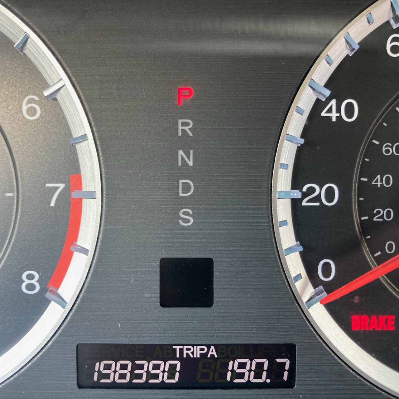 Car odometer reading 198390 TRIP A 190.7