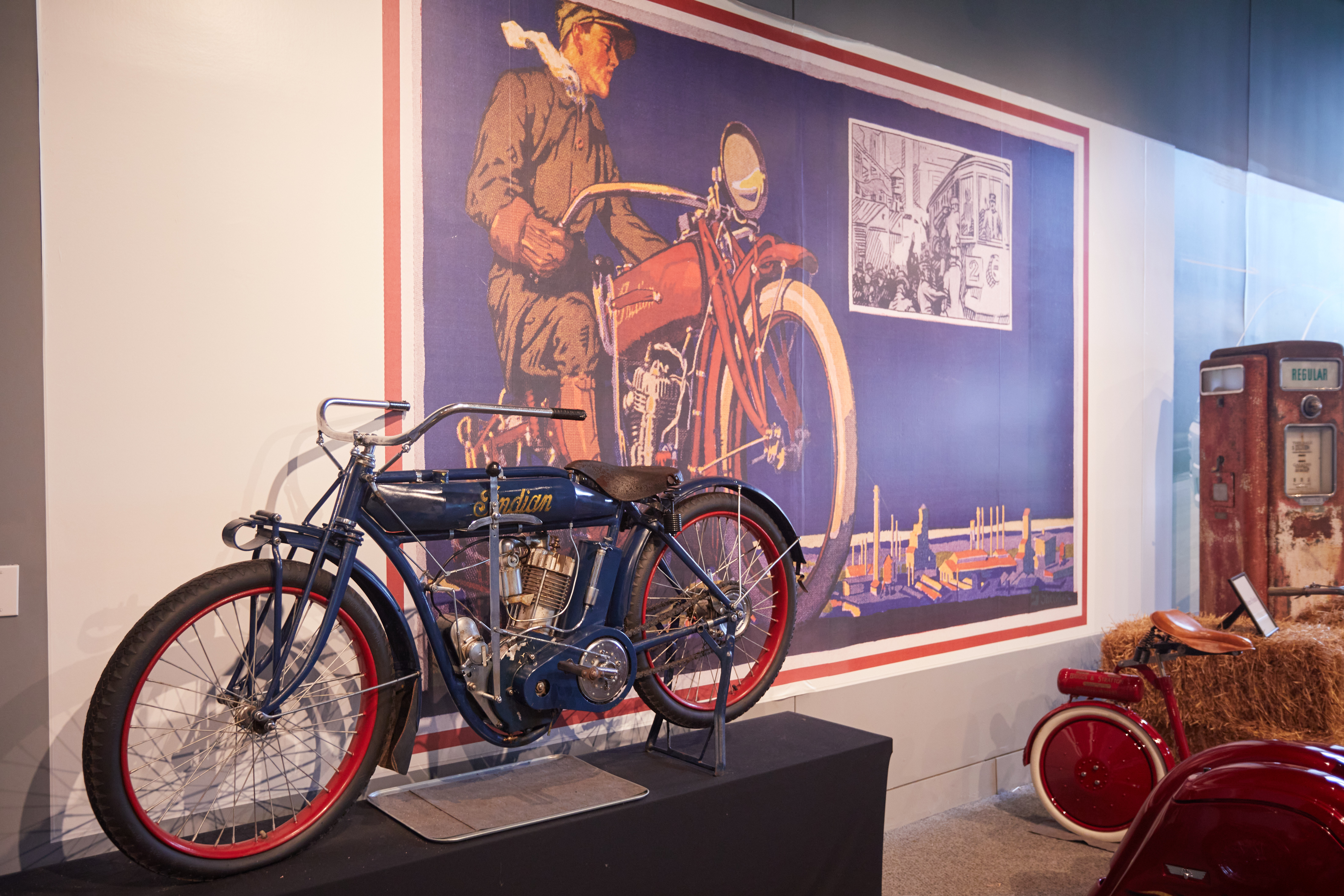 1913 Indian motorcycle on display.