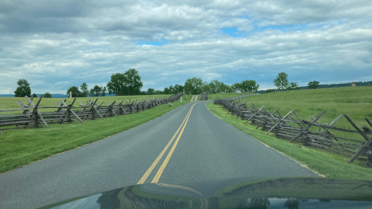View of road through Antietam National Battlefield.