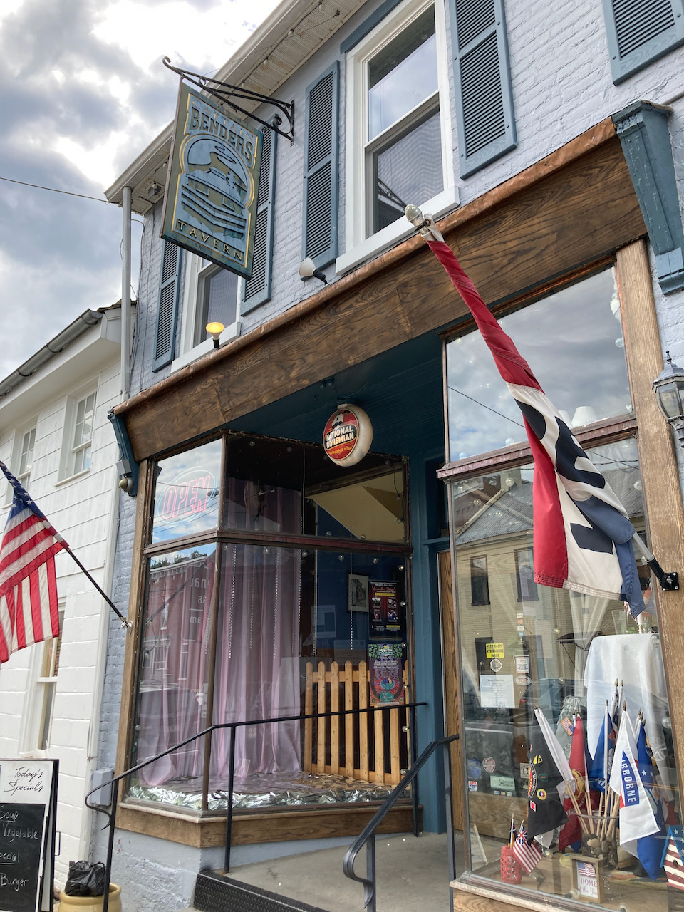 Exterior of Captain Bender's Tavern.