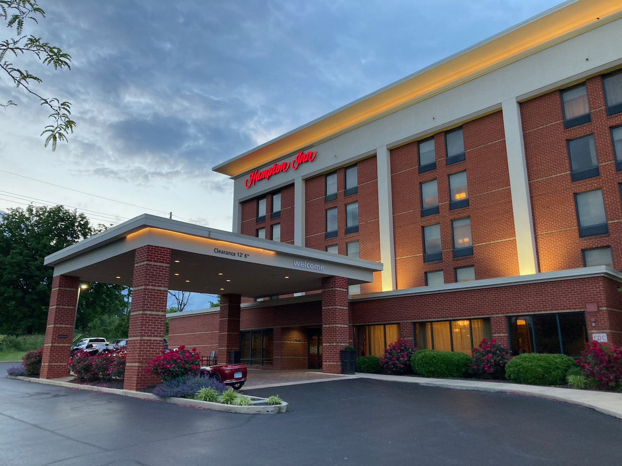 Exterior of Hampton Inn.