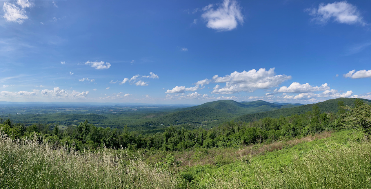 Panorama of Blue Ridge Mountains.