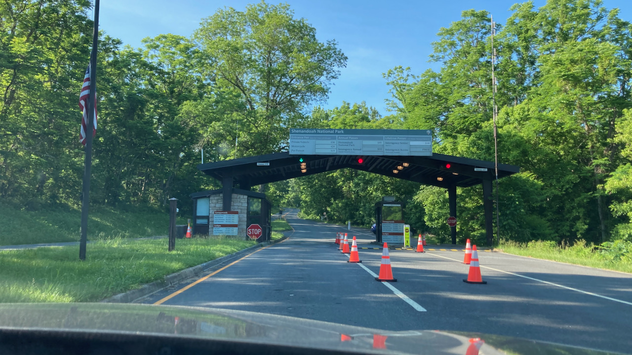 Entrance gate to Shenandoah National Park