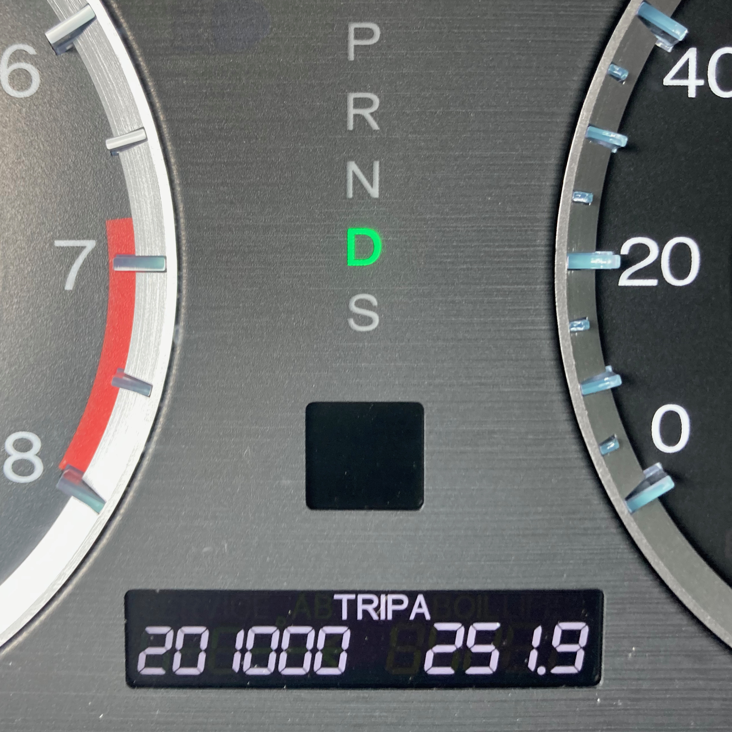 Car odometer reading 201000 TRIP A 251.9