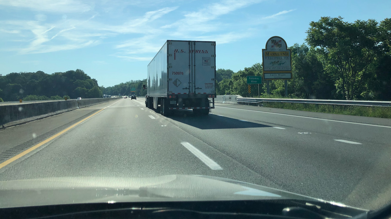 Welcome to Maryland sign along I-81.