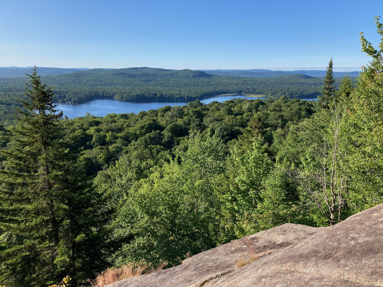 View of Adirondacks from clearing along trail.