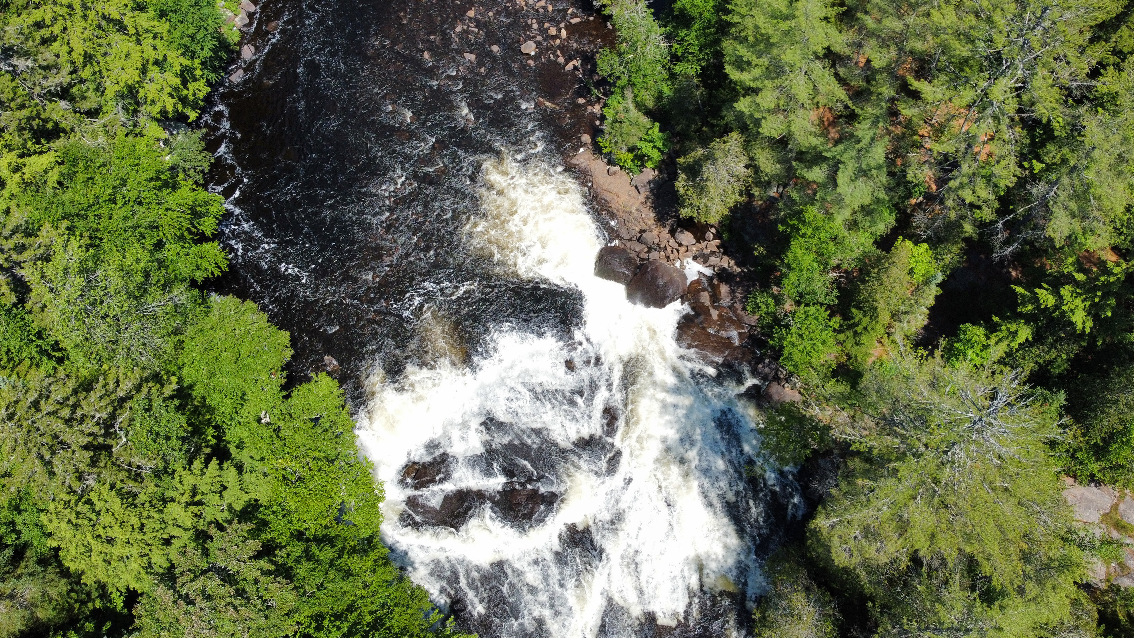 Aerial view of Buttermilk Falls.
