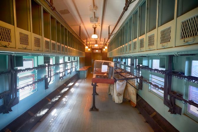 Interior of mail car.