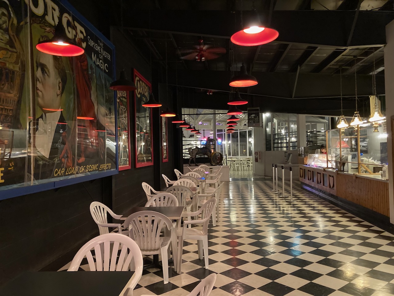 Cafe, decorated like cafe in the 1930s.