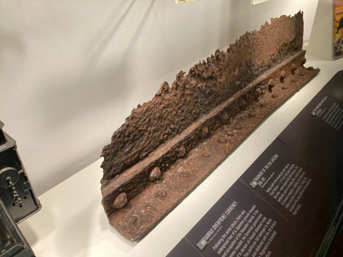 Piece of USS Arizona on display.