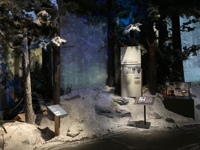 Winter forest diorama of the Battle of Bastogne.
