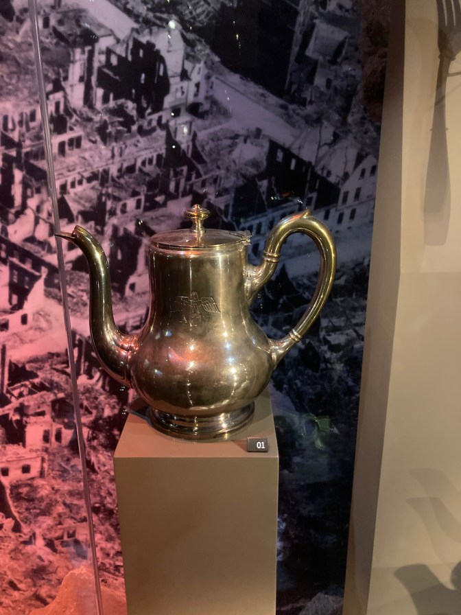 Teapot with initials AH stamped in them.