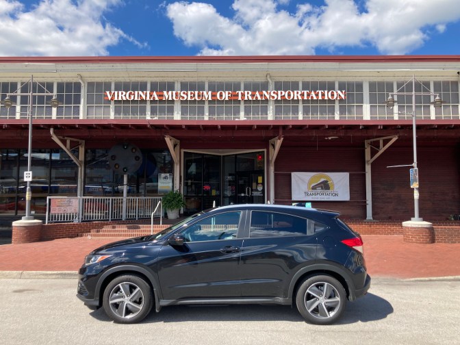 2021 Honda HR-V parked in front of Virginia Museum of Transportation.