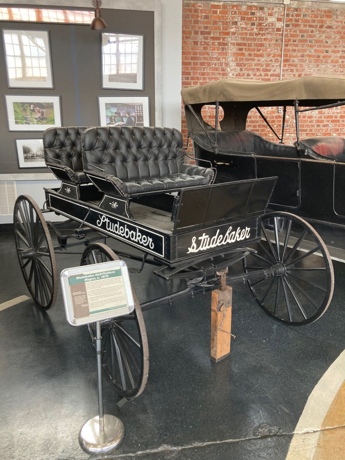 1870 Studebaker horse-drawn wagon.