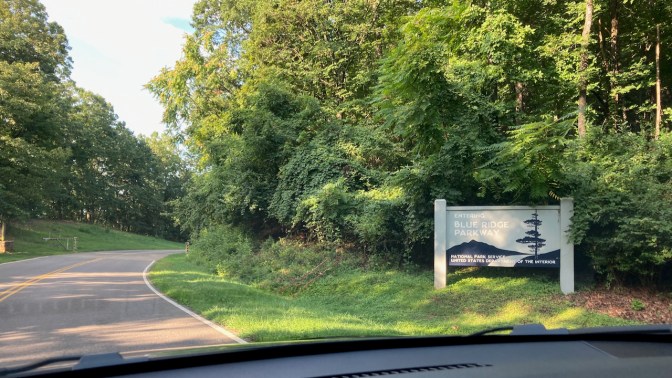 Entrance sign to Blue Ridge Parkway.