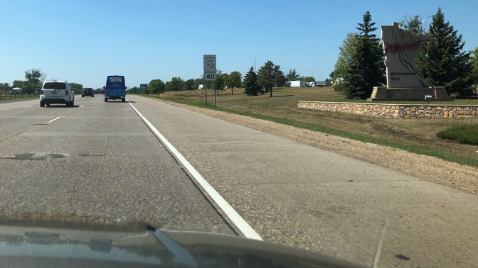 Minnesota welcome sign along I-94