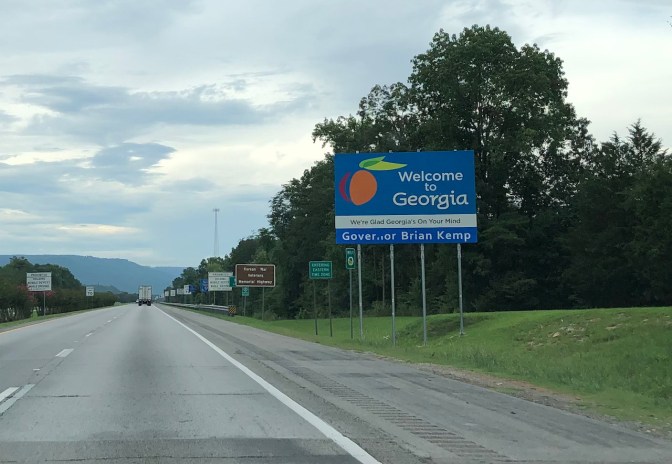 Highway with sign beside road that says WELCOME TO GEORGIA.