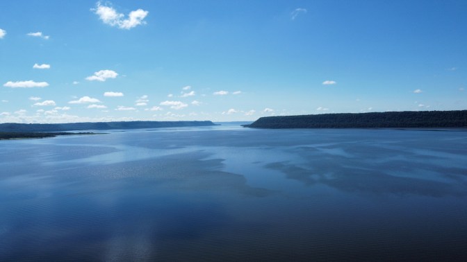 Aerial view of Mississippi River.