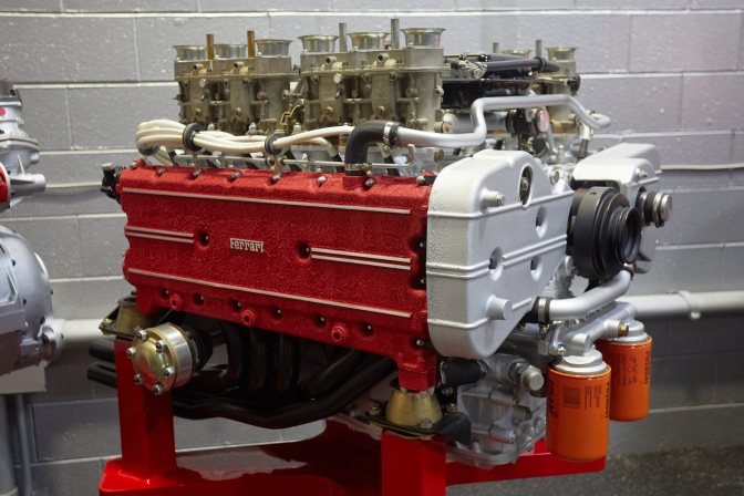 Ferrari engine, with red valve covers.