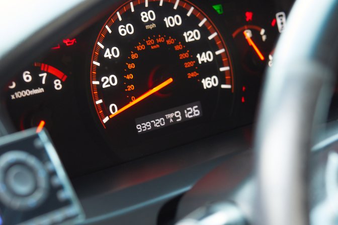 Odometer of 2003 Honda Accord coupe.